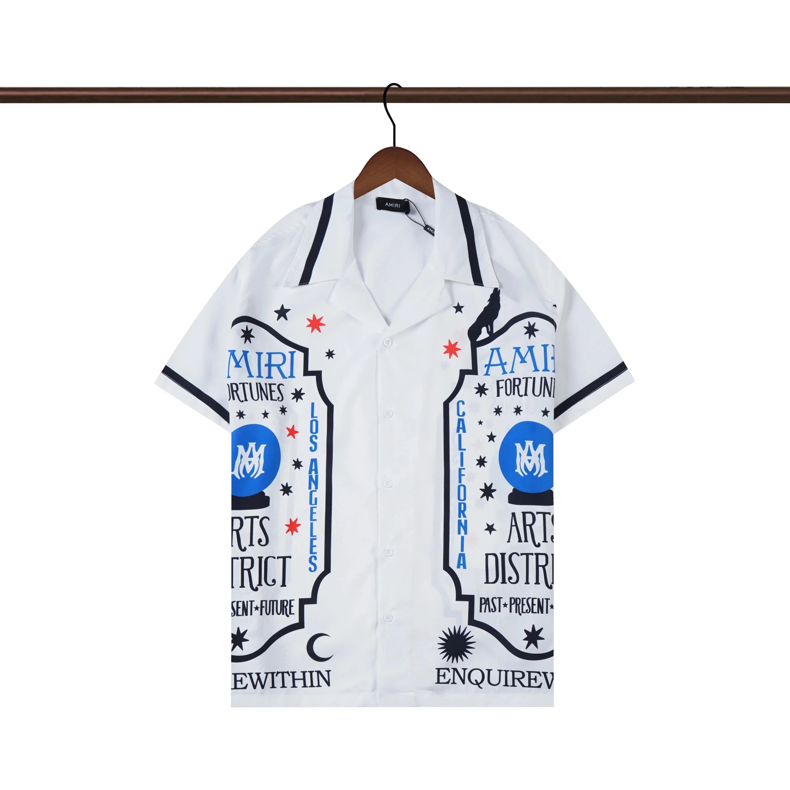 Amiri Graffiti Print Short-Sleeve Shirt Navy - 25