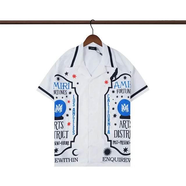 AMIRI Shirts Short-sleeve logo-print button-up product detail image 24