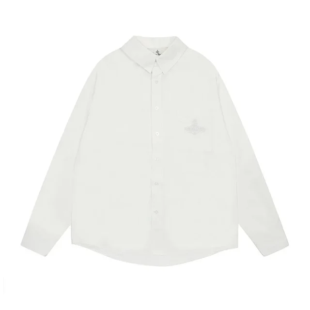 Vivienne Westwood Shirts Orb Embroidered Long-Sleeve Button-Up Shirt product detail image 13
