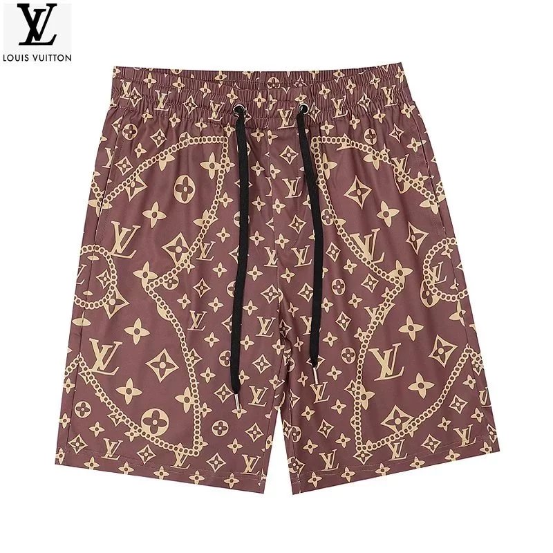 Louis Vuitton Monogram Print Drawstring Shorts Black - 9