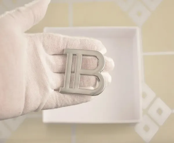 Burberry TB Monogram White Leather Belt - 6