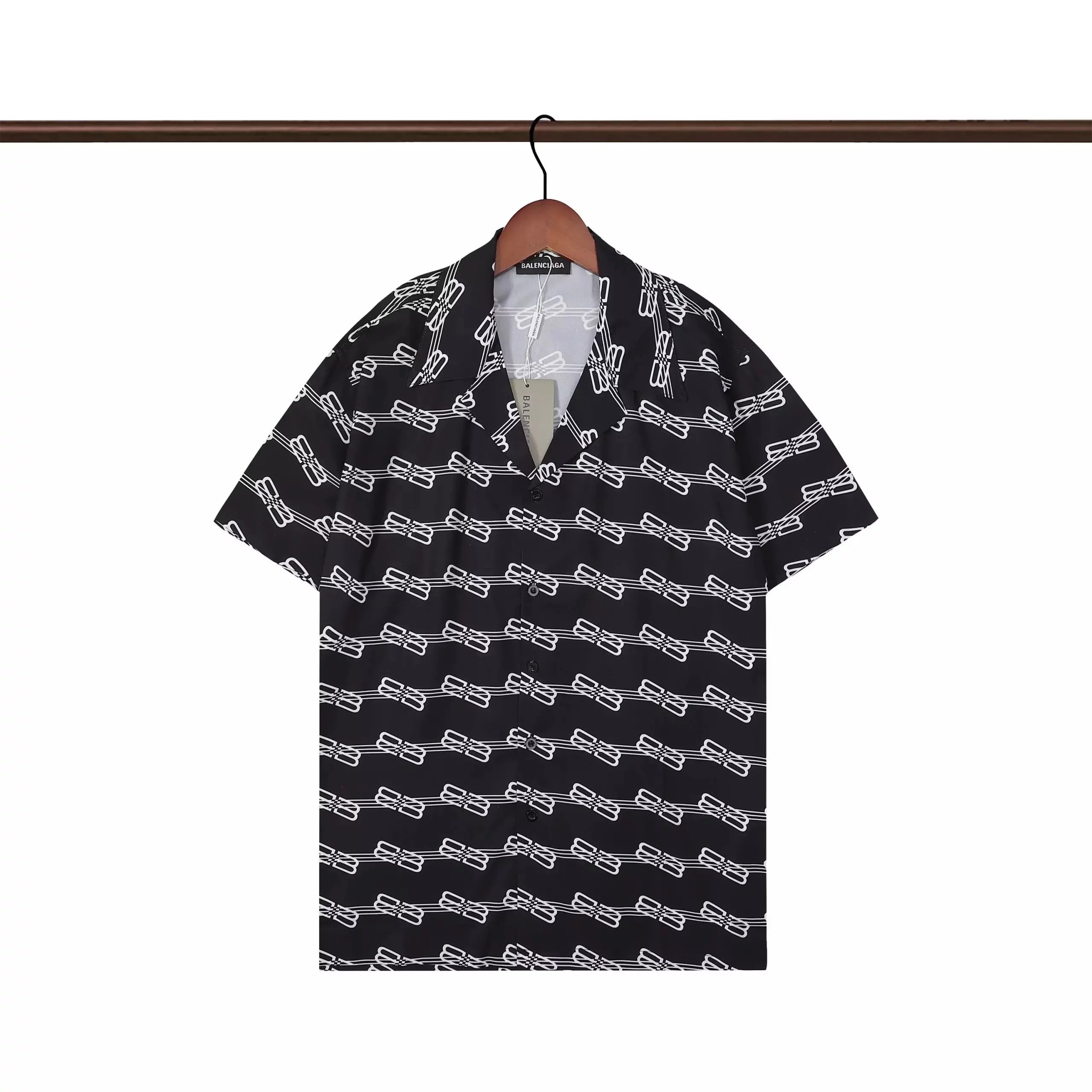 Balenciaga Paperclip Print Short-Sleeve Shirt and Shorts Set White - 14