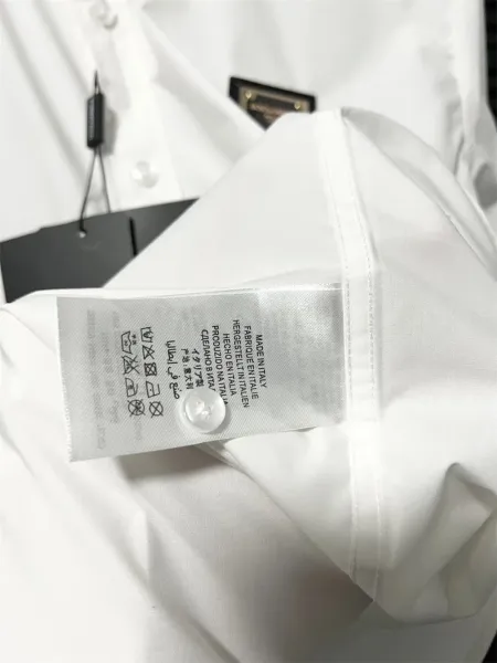Dolce & Gabbana Embroidered Crest White Shirt - 10