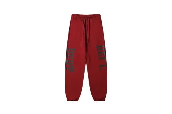 Design Sweatpants Red with Vertical Logo Print - 12
