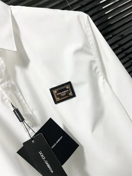 Dolce & Gabbana Embroidered Crest White Shirt - 14