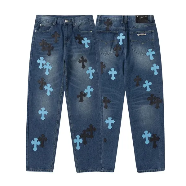 Saint Tears Cross Embroidered Black Jeans - 29