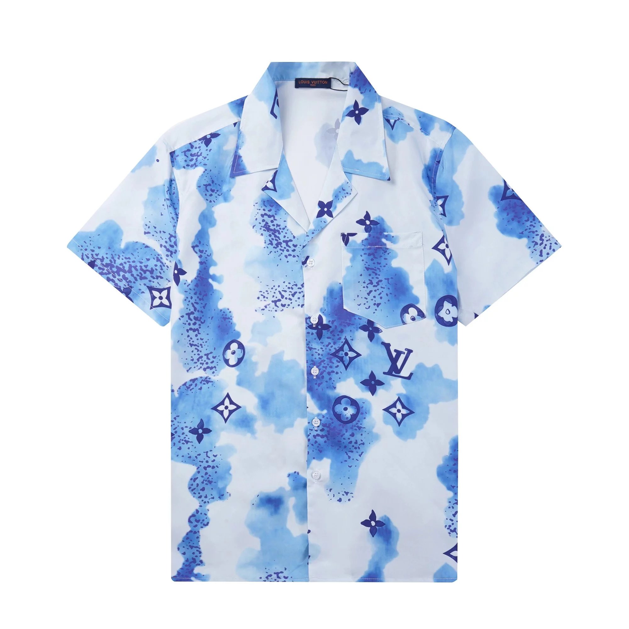Design Louis Vuitton Logo Print White T-Shirt and Shorts Set Sets - 24