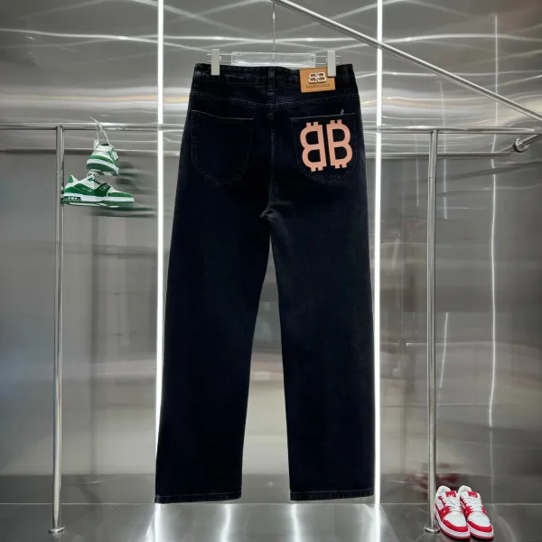 Balenciaga BB Logo Patchwork Jeans Dark Wash - 14