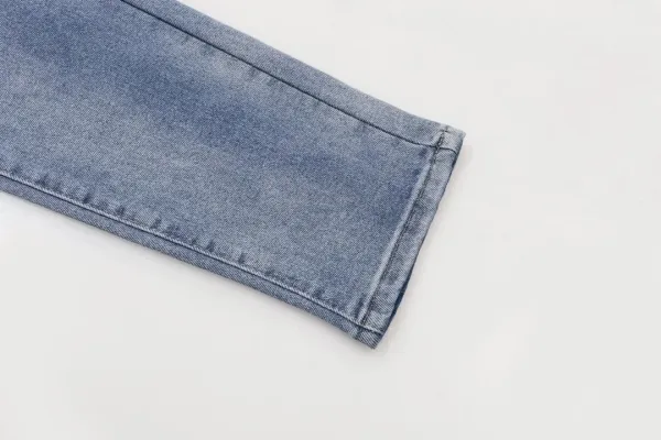 Dior Oblique Print Waistband Slim Fit Light Wash Jeans - 11