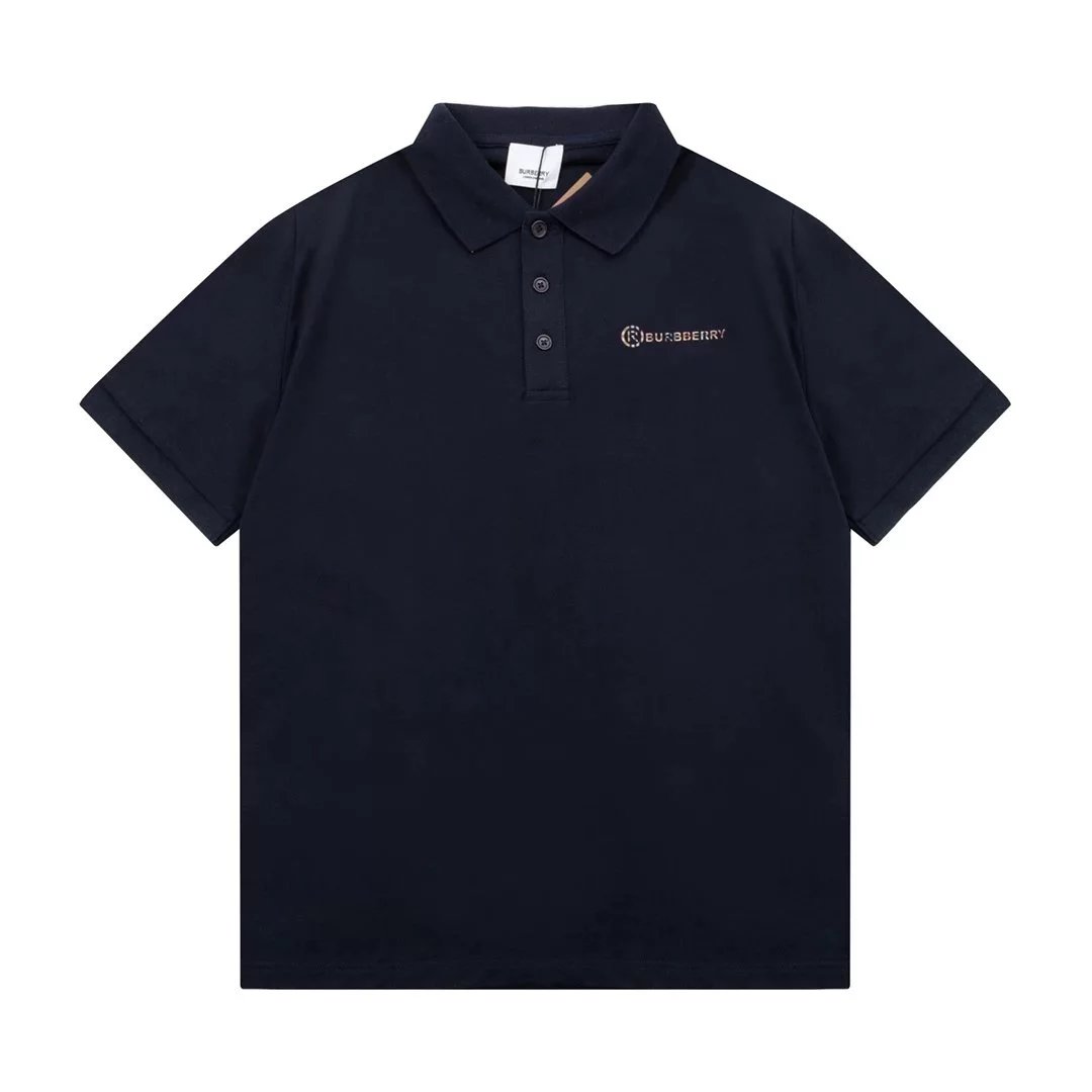 Burberry Leather-Patch Polo Black Polo Shirt - 21
