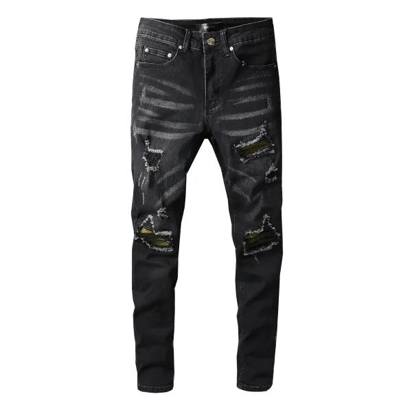 Amiri Distressed Patchwork Black Jeans - 21