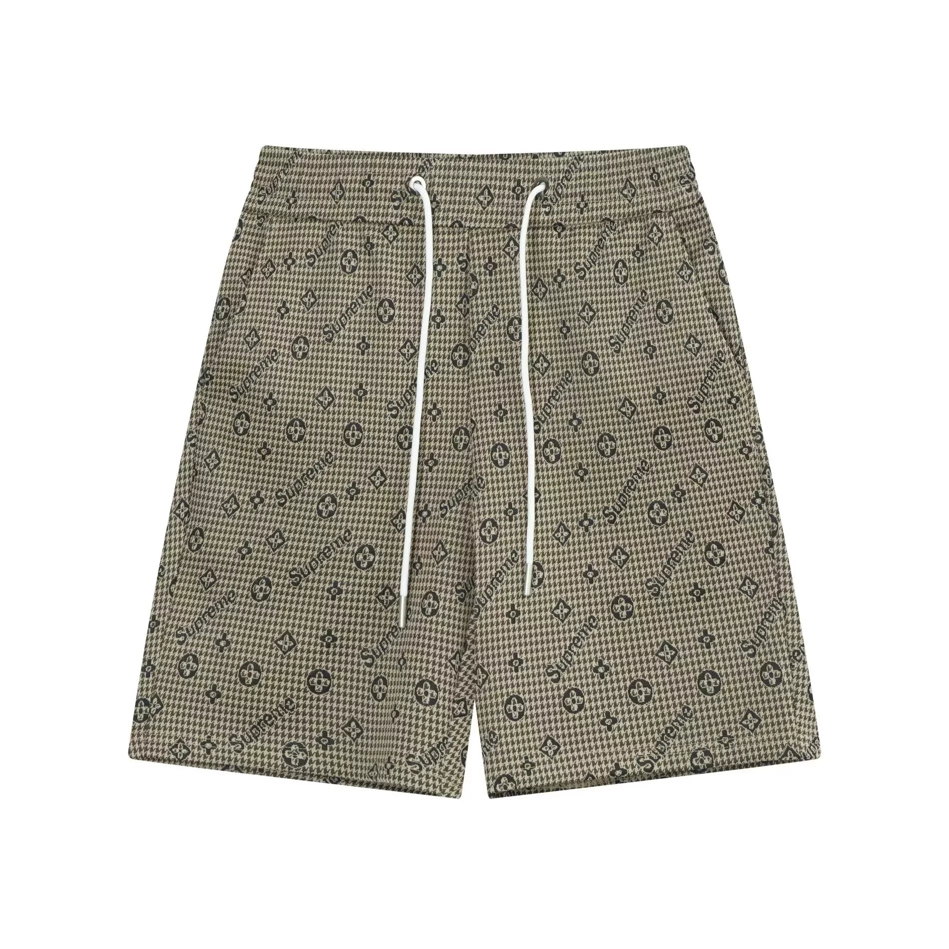 Louis Vuitton Monogram Print Drawstring Shorts Black - 13
