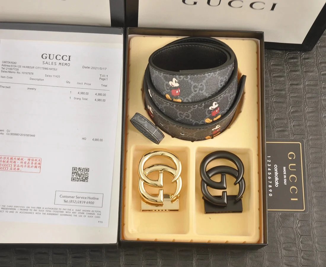 Gucci Belts GG monogram belt with interchangeable Double G buckle image 14