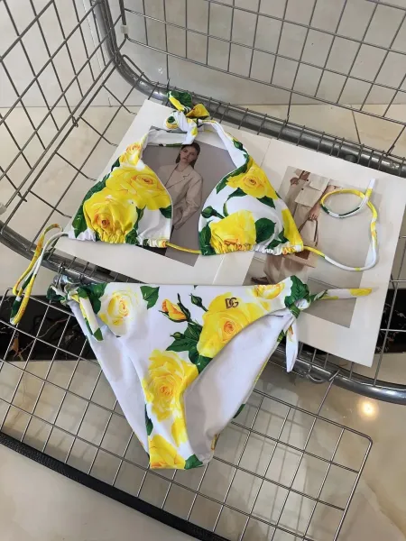 Dolce & Gabbana Logo Band Bralette and Brief Set White Underwear - 22