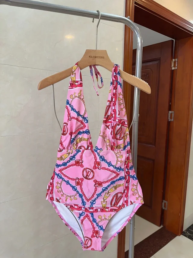 Louis Vuitton Swimwear Monogram Print Triangle Bikini Set product detail image 21