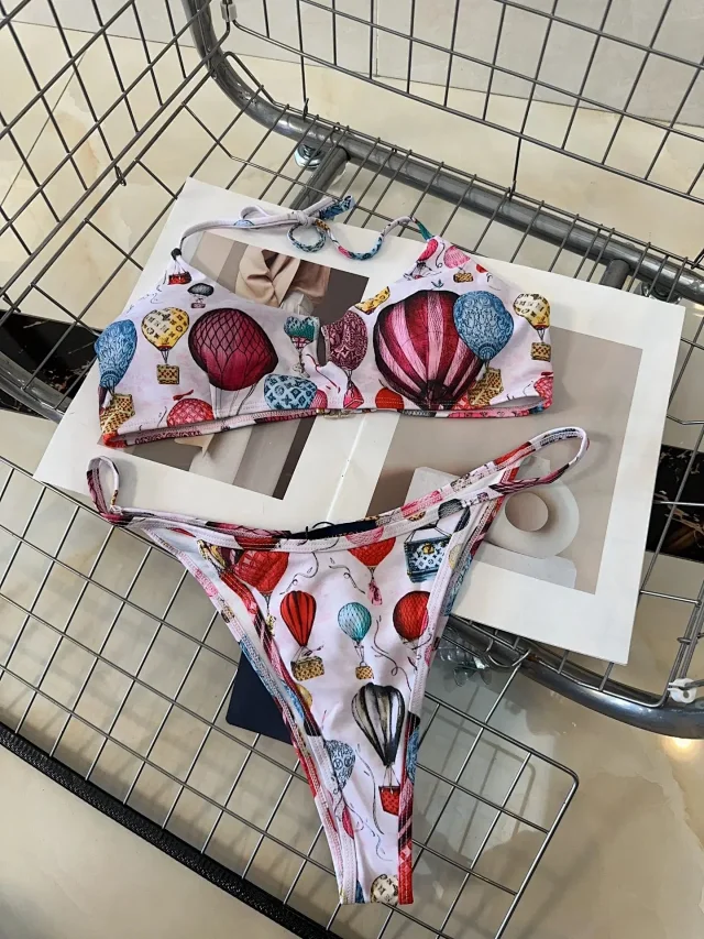 Louis Vuitton Swimwear Monogram Print Triangle Bikini Set product detail image 29