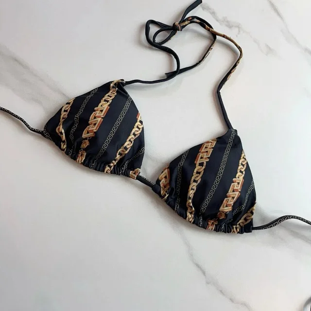 Versace Swimwear Triangle Tie-Side Bikini Set product detail image 4