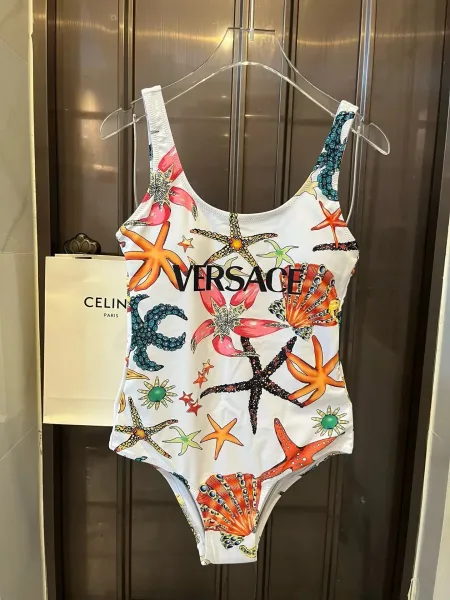 Versace Medusa Urn Print Long-Sleeve Bodysuit Lilac - 31