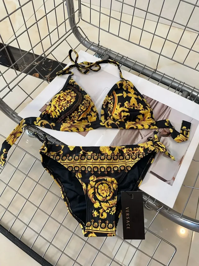 Versace Swimwear Triangle Tie-Side Bikini Set product detail image 38