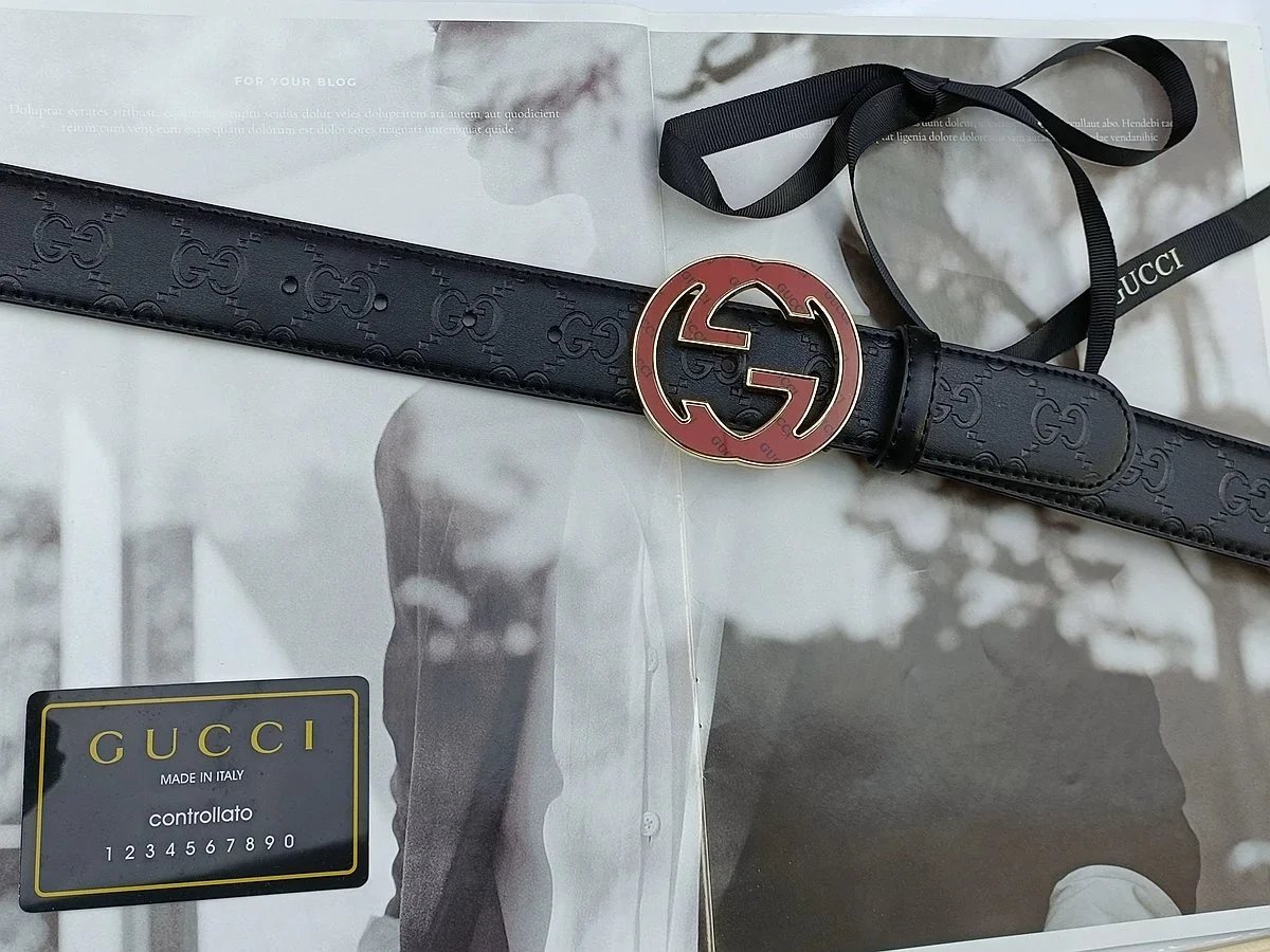 Gucci Marmont Double G Buckle Leather Belt Black - 9