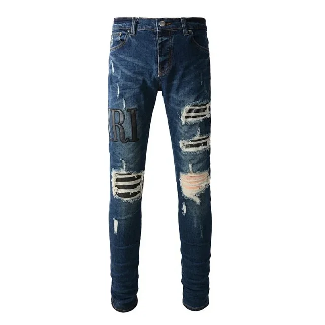 AMIRI Jeans Distressed skinny with logo appliqué product detail image 20