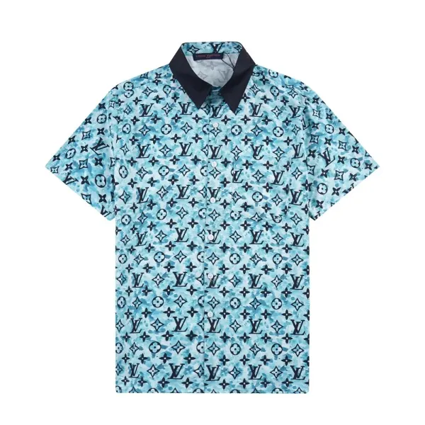 Design Short-Sleeve Button-Up Shirt with Abstract Graphic Pocket White - 32