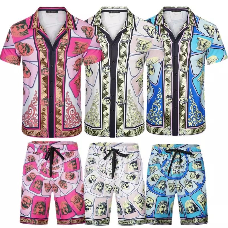 Versace Medusa Print Short-Sleeve Shirt and Shorts Set Multicolor - 22