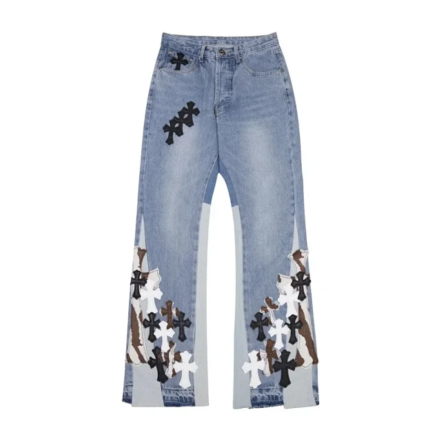 Unbranded Jeans Straight-Leg Cross Appliqué product detail image 18