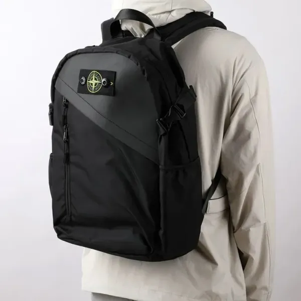Stone Island Compass Logo Backpack Gray / Black - 13