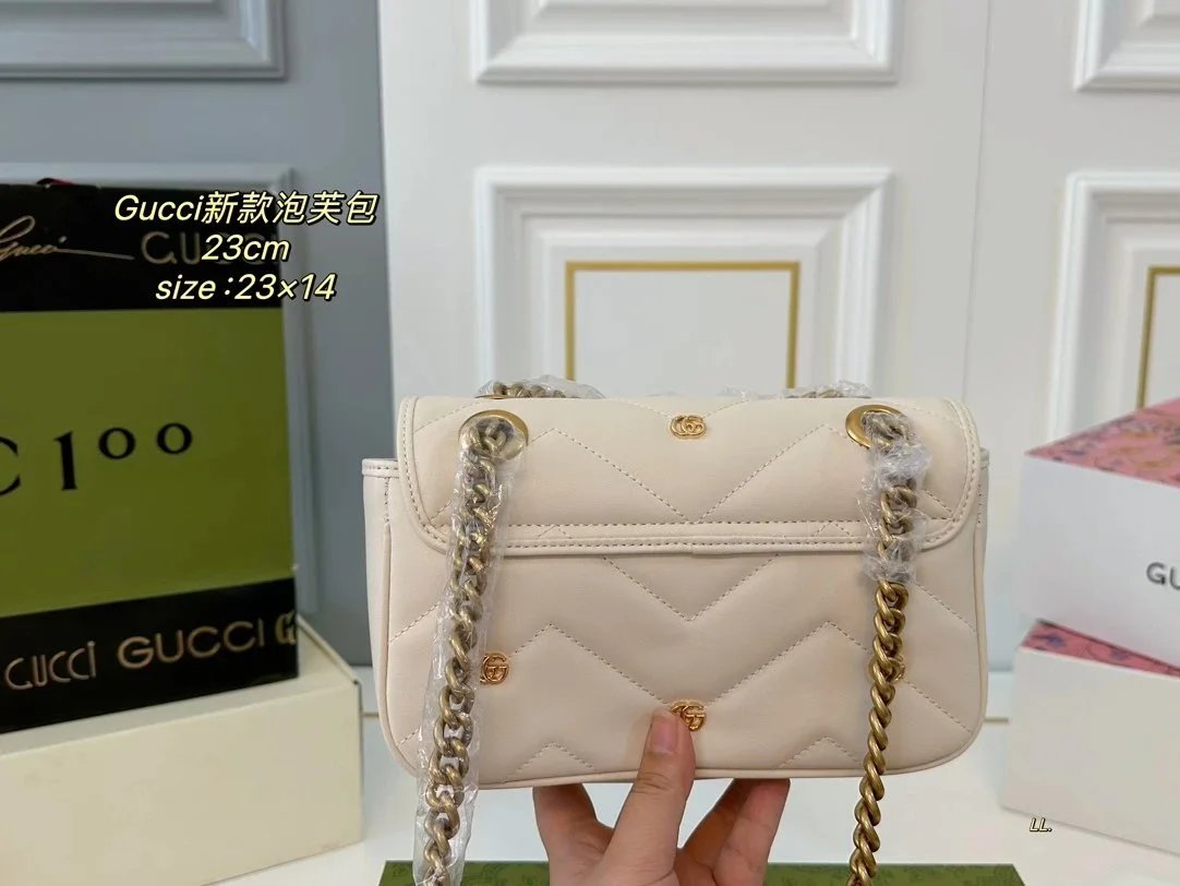 Gucci GG Marmont Mini Hobo Bag Beige with Web Stripe Shoulder Bag - 6