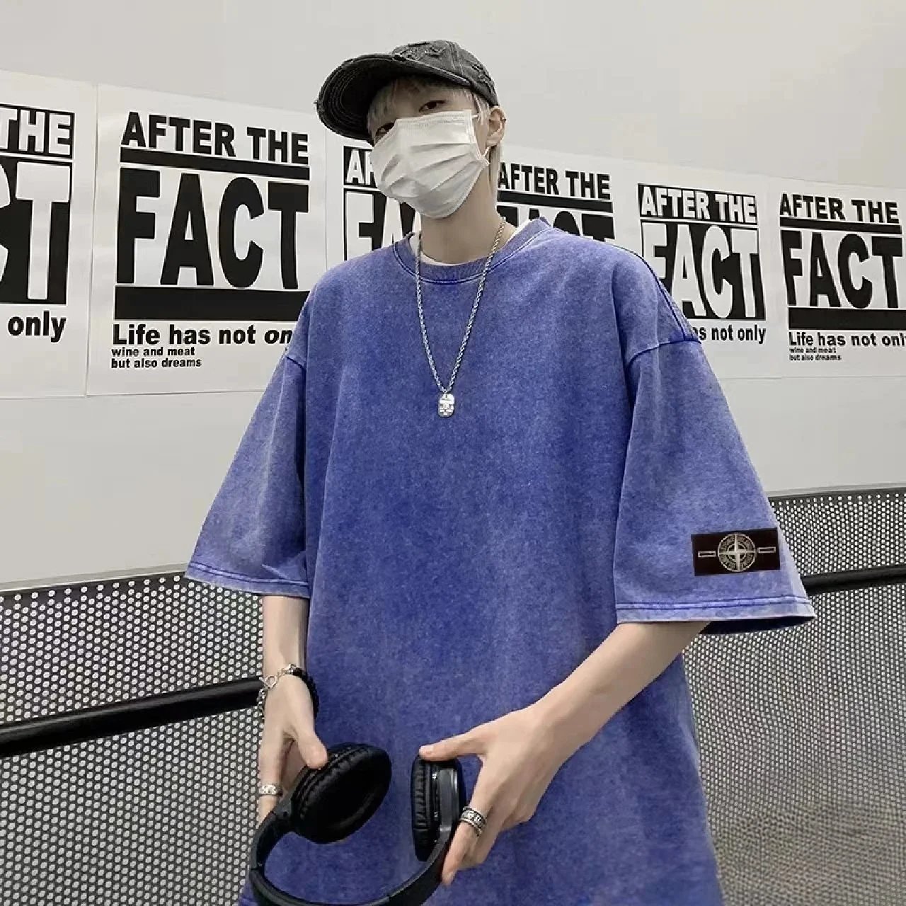 Stone Island Oversized Washed Blue T-Shirt - 6