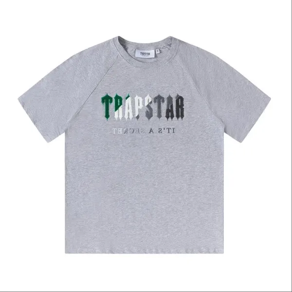 Trapstar Gothic Logo Raglan T-Shirt Gray - 1