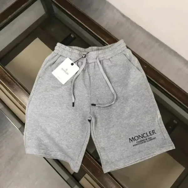 Moncler Logo-Print Gray Sweat Shorts - 1