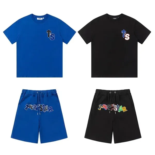 Trapstar Logo Embroidered Black Sweatshorts - 10