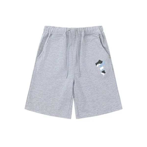 Design Embroidered Logo Sweatshorts Gray Shorts - 1