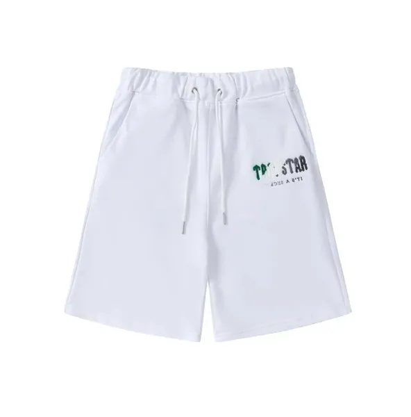 True Star White Graphic Drawstring Shorts - 1
