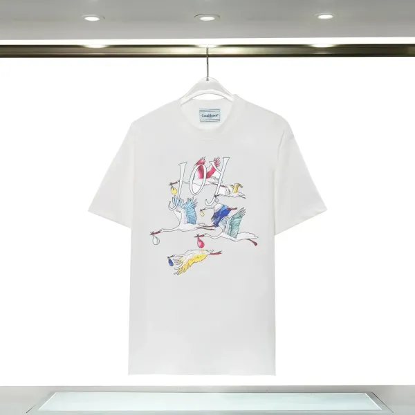 Casablanca Joy Stork Print White T-Shirt - 1