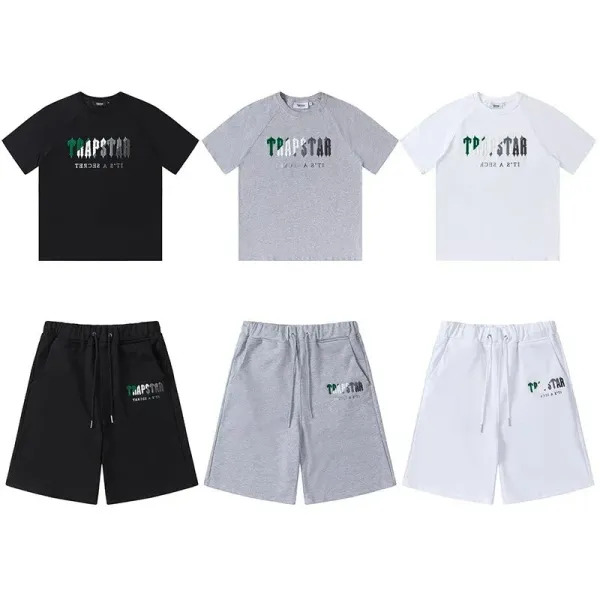 Trapstar Logo Embroidered Black Sweatshorts - 8