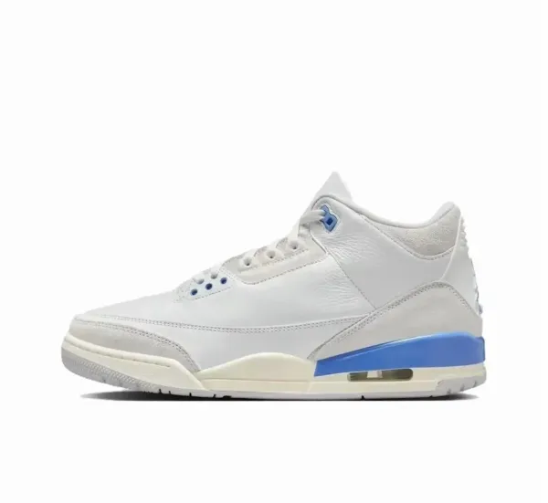Air Jordan 3 White University Blue Sneakers - 1
