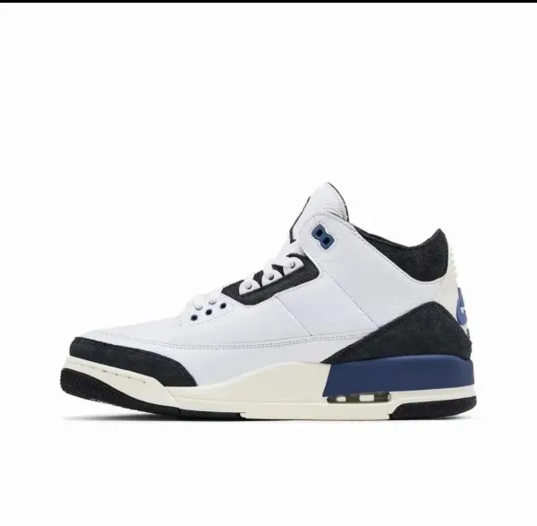 Air Jordan 3 Retro White Midnight Navy Sneakers - 1