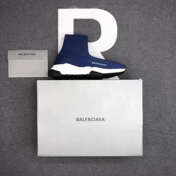 Balenciaga Speed Trainer Black White Green Sneakers - 9
