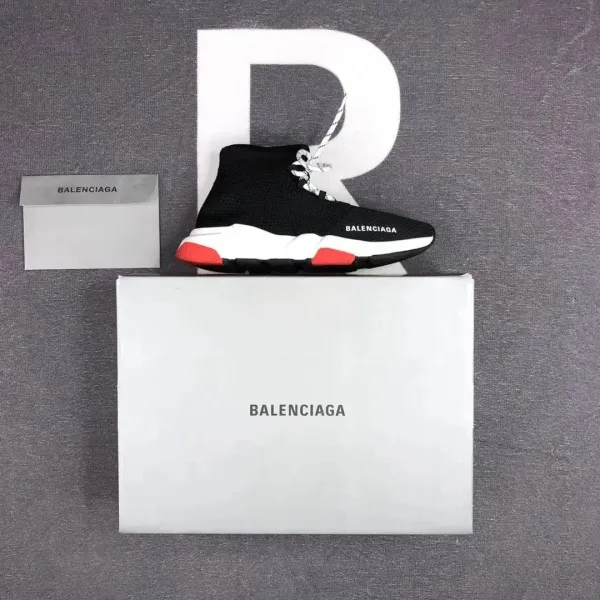 Balenciaga Speed Trainer Black White Green Sneakers - 5