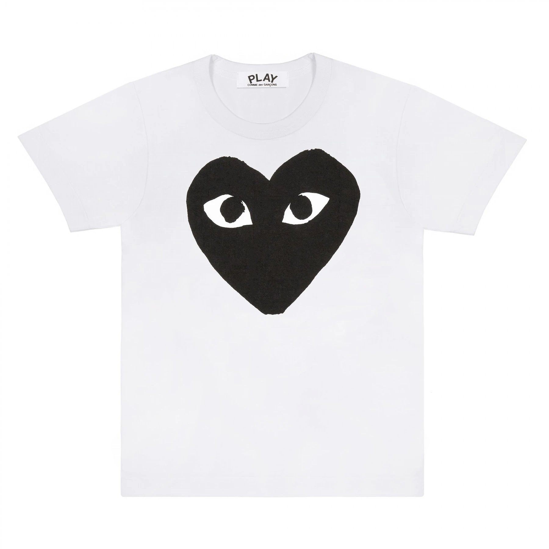 White with Large Black Heart