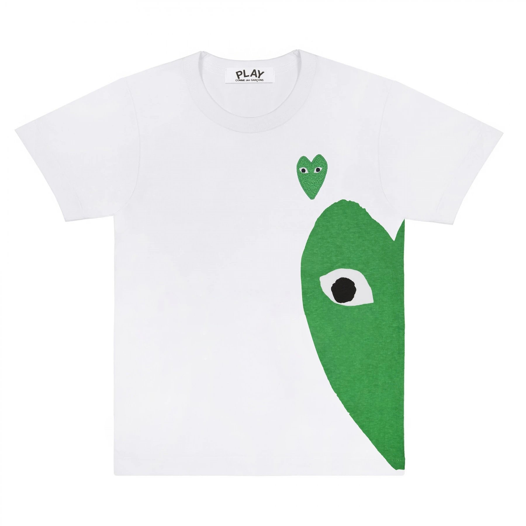White with Half Green Heart