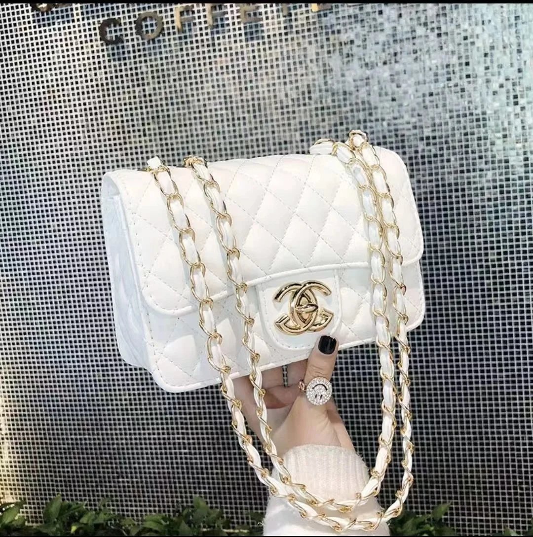 Chanel Shoulder Bags Quilted Flap Chain Bag — White 4
