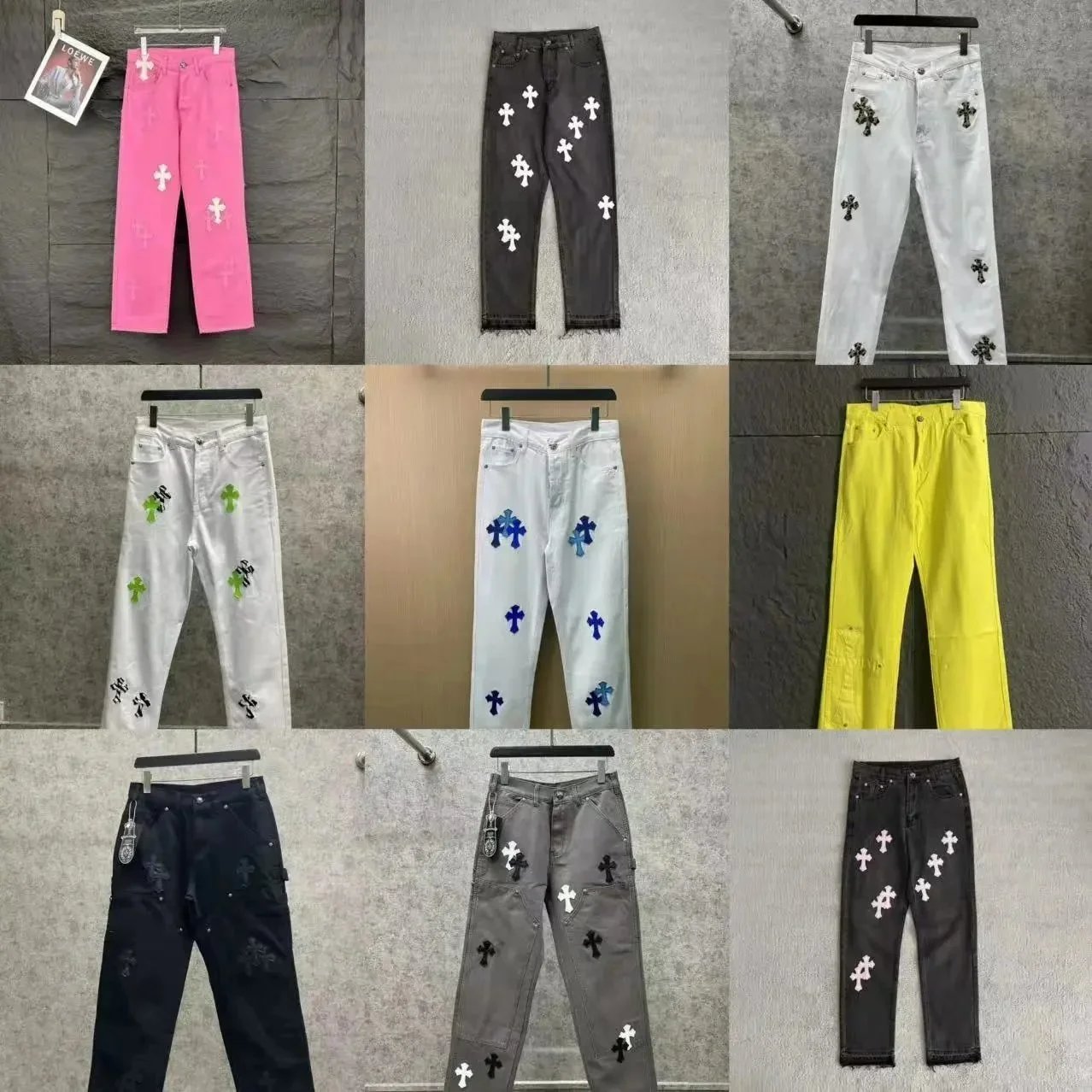 Chrome Hearts Cross Patch Straight Leg Jeans