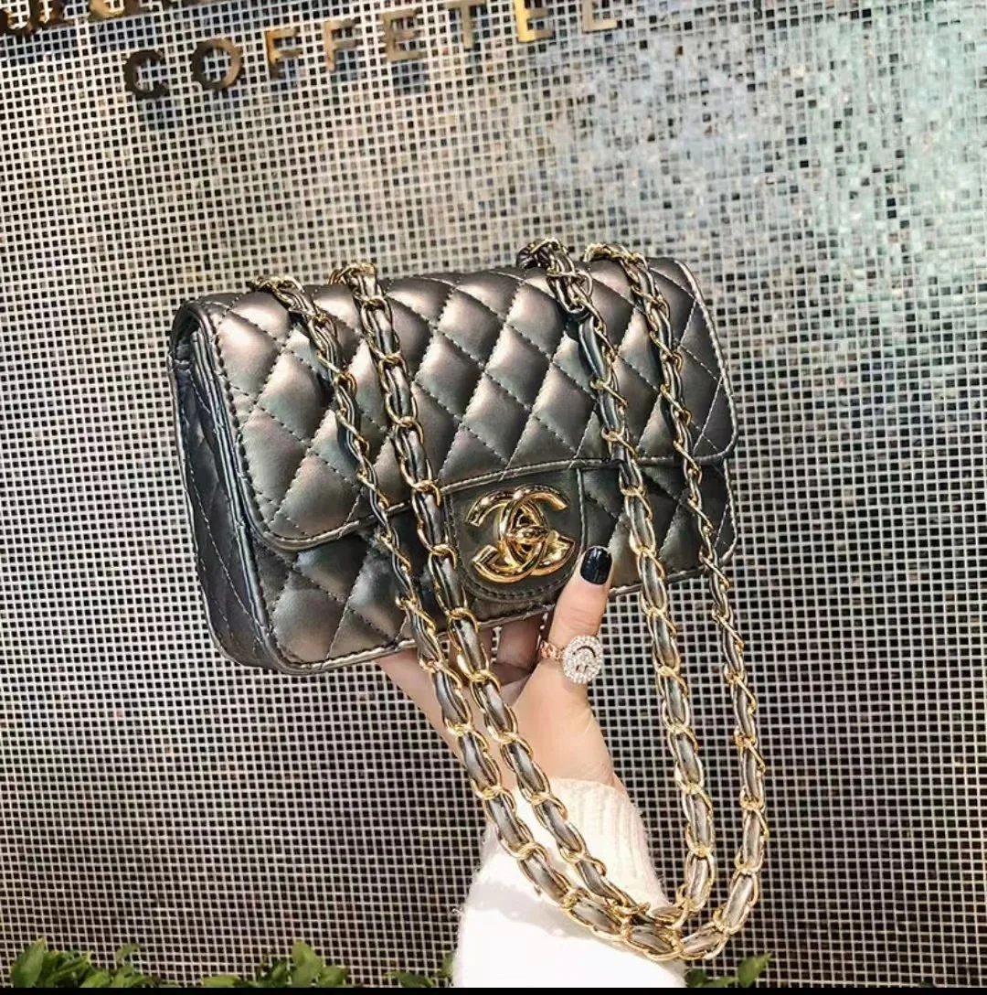 Chanel Shoulder Bags Quilted Flap Chain Bag — Silver-gray