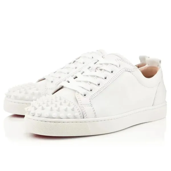 Christian Louboutin Louis Junior Spikes Denim Print Sneakers - 30