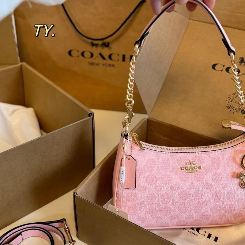 Coach Shoulder Bags Teri 25 chain bag — small C Pink aircraft box