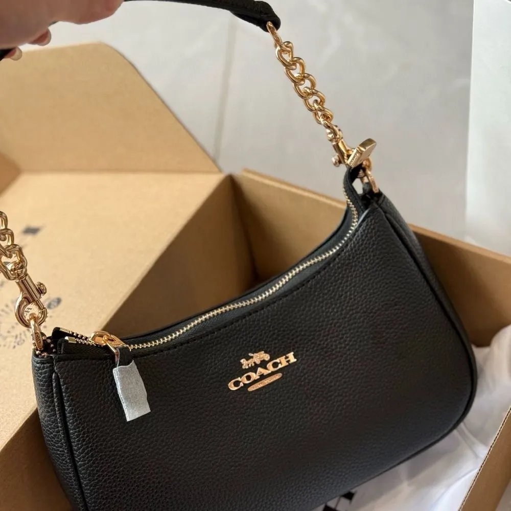 Coach Shoulder Bags Teri 25 chain bag — Litchi-pattern black air box